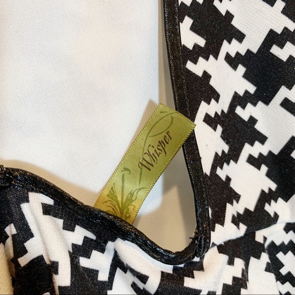 Francesca’s B&W Houndstooth A-Line Sundress L - Picture 3 of 7